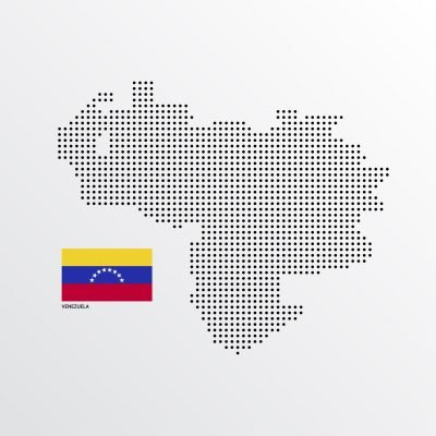 Venezuela Map design with flag and light background vector